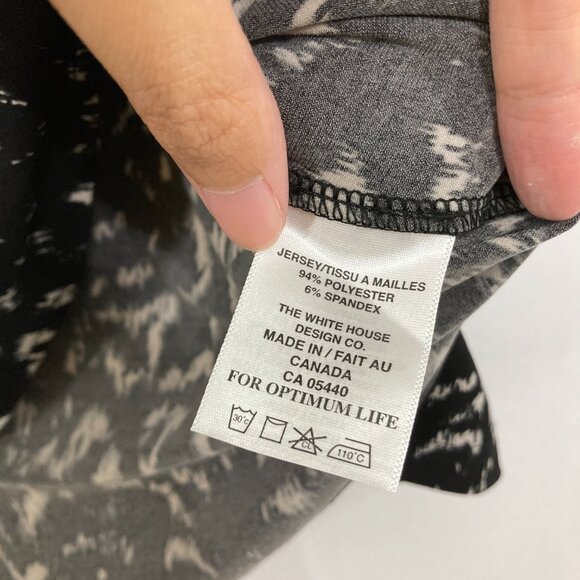 Sympli size 6 Black White Abstract Stretch Knit Dolman Sleeve Relaxed Blouse - Picture 7 of 9